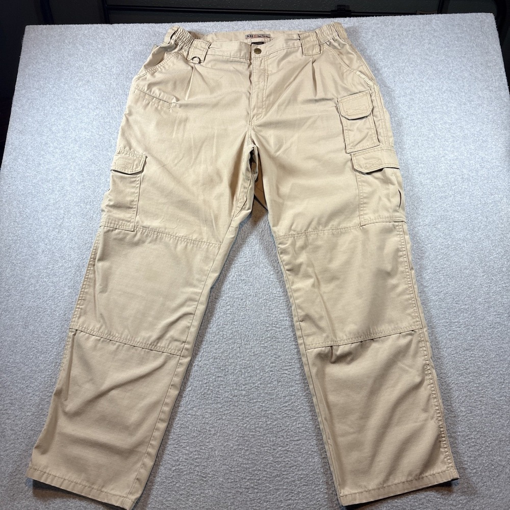 5.11 Tactical Men's Beige 40x32 Cargo Double Knee Pants Military Work